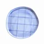Everyday plates - Aqua Grid Dessert Plate - LALI DESIGN STUDIO