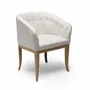 Chaises pour collectivités - Chaise Isabella dossier capitonné, pieds chêne blanchi cérusé - DUISTT