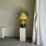 Table lamps - Large blue and yellow floral lamp H60 - OFFICE OBJETS
