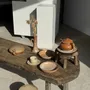 Carafes - D20 antique stoneware flat round jar - OFFICE OBJETS