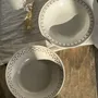 Plats et saladiers - Lot d'un saladier et un plat circulaire frise marron vintage D28 - OFFICE OBJETS