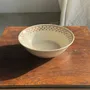 Plats et saladiers - Lot d'un saladier et un plat circulaire frise marron vintage D28 - OFFICE OBJETS
