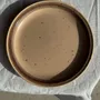 Assiettes au quotidien - Lot de 4 assiettes à dessert en grès beige liseré brun Sarreguemines - OFFICE OBJETS