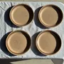 Assiettes au quotidien - Lot de 4 assiettes à dessert en grès beige liseré brun Sarreguemines - OFFICE OBJETS