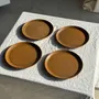 Everyday plates - Set of 4 Sarreguemines brown dessert plates Savoie model, fabri - OFFICE OBJETS