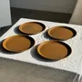 Everyday plates - Set of 4 Sarreguemines brown dessert plates Savoie model, fabri - OFFICE OBJETS