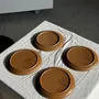 Everyday plates - Set of 4 Sarreguemines brown dessert plates Savoie model, fabri - OFFICE OBJETS