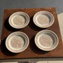Everyday plates - Set of 4 small dessert plates with stylized flower pattern D20 - OFFICE OBJETS