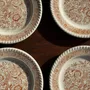 Everyday plates - Set of 4 small dessert plates with stylized flower pattern D20 - OFFICE OBJETS