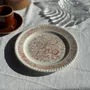 Everyday plates - Set of 4 small dessert plates with stylized flower pattern D20 - OFFICE OBJETS