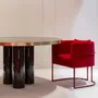 Chairs for hospitalities & contracts - Dining Chair Julius Red - seat Velvet - frame Red lacquered iron - DUISTT
