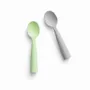 Repas pour enfant - Set de cuillères d’apprentissage en silicone-Grey/Keylime - MINIWARE AB