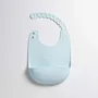 Repas pour enfant - Bavoir en silicone Roll & Lock – Aqua - MINIWARE AB