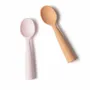 Repas pour enfant - Set de cuillères d’apprentissage en silicone-Toffee/Cotton Candy - MINIWARE AB