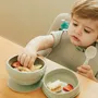 Repas pour enfant - Bavoir en silicone Roll & Lock – Pistache - MINIWARE AB