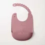 Repas pour enfant - Bavoir en silicone Roll & Lock – Framboise - MINIWARE AB