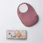 Repas pour enfant - Bavoir en silicone Roll & Lock – Framboise - MINIWARE AB