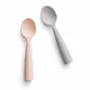 Repas pour enfant - Set de cuillères d’apprentissage en silicone-Grey/Peach - MINIWARE AB