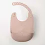 Repas pour enfant - Bavoir en silicone Roll & Lock – Sel rose - MINIWARE AB