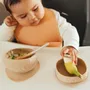 Repas pour enfant - Bavoir en silicone Roll & Lock – Caramel - MINIWARE AB