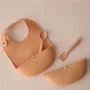 Repas pour enfant - Bavoir en silicone Roll & Lock – Caramel - MINIWARE AB