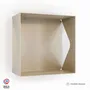 Decorative objects - CUBE STEEL WALL SHELF WITH AQUAMARINE BOTTOM - DECO-GEM
