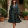Prêt-à-porter - Robe swing avec ceinture - I WAS A SARI