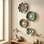 Autres décorations murales - Emerald Horizon : ensemble de 4 assiettes murales en osier faites à la - SARMAL DESIGN