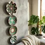Autres décorations murales - Emerald Horizon : ensemble de 4 assiettes murales en osier faites à la - SARMAL DESIGN