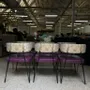Chairs for hospitalities & contracts - Apollo Dining Chair, COM Option,in Black Lacquered Iron, Brass detail - DUISTT
