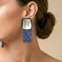 Jewelry - XL clip earrings with lapis lazuli dangles - Calypso - NATURE BIJOUX