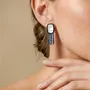 Jewelry - 3 lapis lazuli rows post earrings - Calypso - NATURE BIJOUX