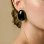 Jewelry - Simple black clip earrings - Rivoli - NATURE BIJOUX