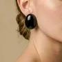 Bijoux - Boucles d'oreilles puces noires - Rivoli - NATURE BIJOUX