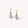 Jewelry - Post earrings with raw amethyst - Belle De Nuit - NATURE BIJOUX