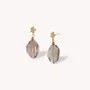 Jewelry - Small post earrings with smoky quartz pendant - Belle De Nuit - NATURE BIJOUX