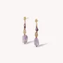 Jewelry - 3 beads pendant post earrings amethyst - Belle De Nuit - NATURE BIJOUX