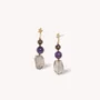 Jewelry - 3 beads pendant earrings smocky quartz - Belle De Nuit - NATURE BIJOUX