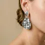 Jewelry - Silvered post earrings with dangle - Rivoli - NATURE BIJOUX