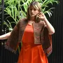 Prêt-à-porter - Une veste structurée en termeh orange tissé avec du coton naturel - DASTHAA