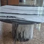 Tables de jardin - Table à manger - 150X150X75cm - Ocel - Marbre Panda - STONE VALLEY