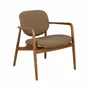 Armchairs - Taupe leatherette and walnut - ANGEL CERDÁ
