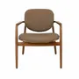 Armchairs - Taupe leatherette and walnut - ANGEL CERDÁ