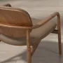 Armchairs - Taupe leatherette and walnut - ANGEL CERDÁ