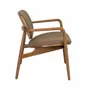 Armchairs - Taupe leatherette and walnut - ANGEL CERDÁ