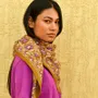 Scarves - Large hand printed Indian blockprint scarf - BYZANTINE