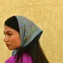 Scarves - Large hand printed Indian blockprint scarf - BYZANTINE
