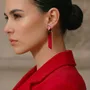 Bijoux - Boucles d'oreilles OBLIK L Rouge - TELLMEE