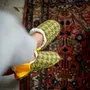 Chaussettes - JAPAN MADE Reversible room shoes / Roving Houndstooth × Sheep Boa - MERIPPA