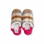 Chaussettes - JAPAN MADE Reversible room shoes / Shaggy Check × Sheep Boa - MERIPPA